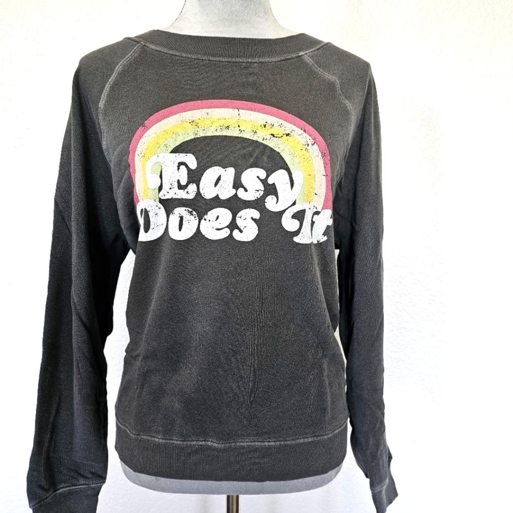 Wildfox Easy Does It Sweatshirt Small Gray